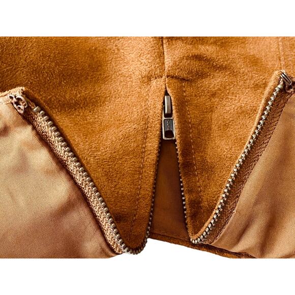 OLD NAVY A-LINE MINI SKIRT, WOMENS, L-TALL, ORANGE-BROWN-RUST, SIDE ZIP - Picture 7 of 8